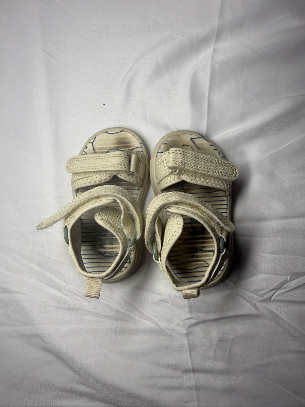 Toddler Cream Velcro Sandals Size 3